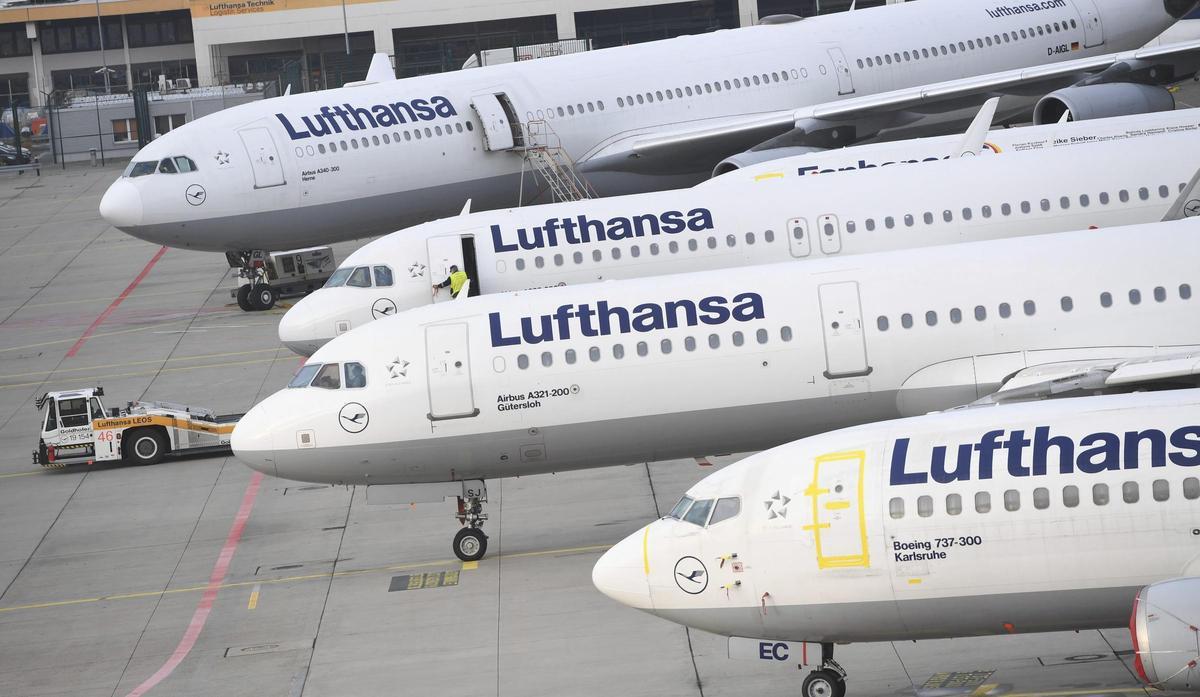 Aviones de Lufthansa aparcados en el aeropuerto de Fráncfort (Alemania) en una huelga anterior.