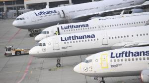 Aviones de Lufthansa aparcados en el aeropuerto de Fráncfort (Alemania) en una huelga anterior.
