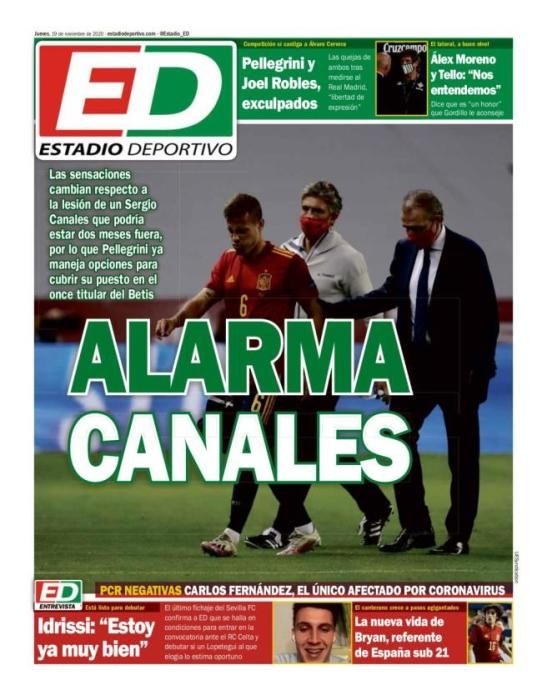 Portada ESTADIO DEPORTIVO jueves 19 noviembre 2020