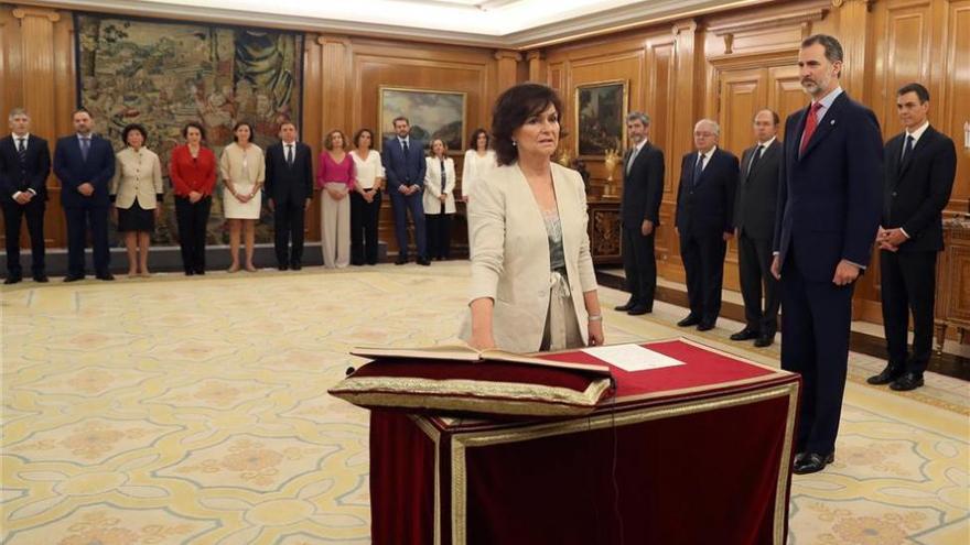 Los 17 ministros del Gobierno de Sánchez prometen sus cargos ante Felipe VI