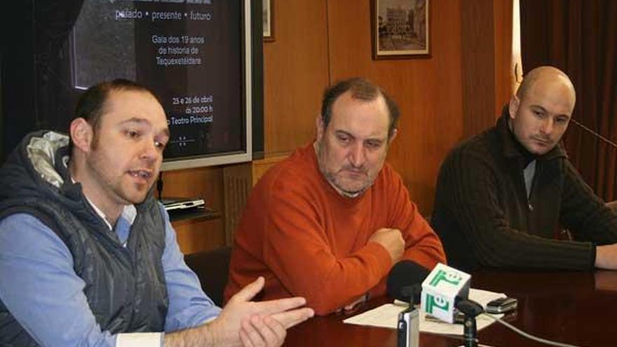 Bernardo Díaz, Manuel Sanmartín y Henrique Vázquez, ayer, en la presentación de la gala.