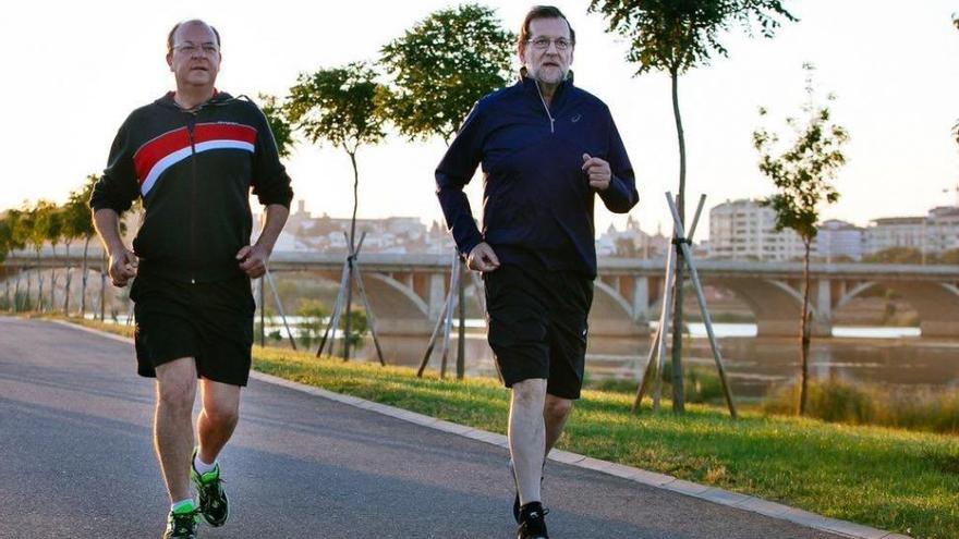 Rajoy de footing por Badajoz