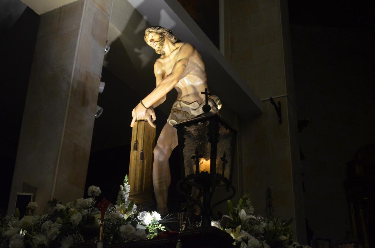 Imagen del paso del Flagelado, en la iglesia del Carmen.