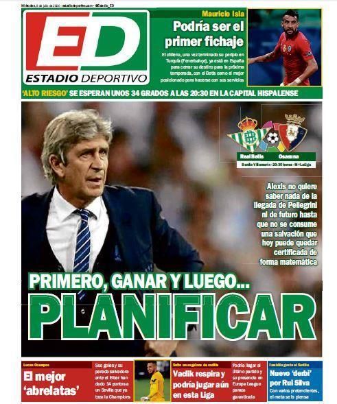 Portada ESTADIO DEPORTIVO miércoles 8 julio 2020