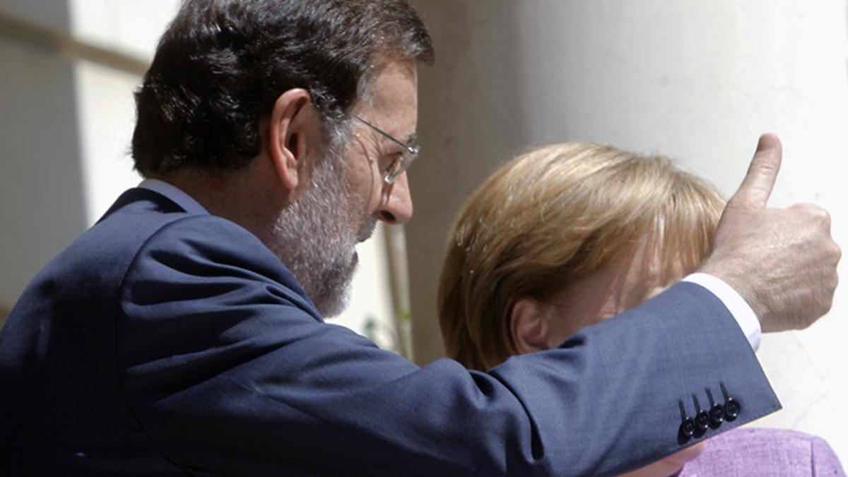 Mariano Rajoy, junto a Angela Merkel, el pasado 6 de septiembre, a las puertas de la Moncloa.