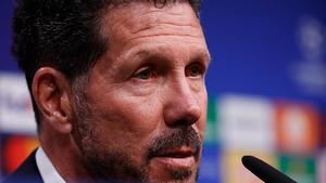 Simeone en la rueda de prensa previa al partido