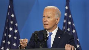 El presidente de EEUU, Joe Biden, durante una rueda de prensa tras la cumbre de la OTAN en Washington