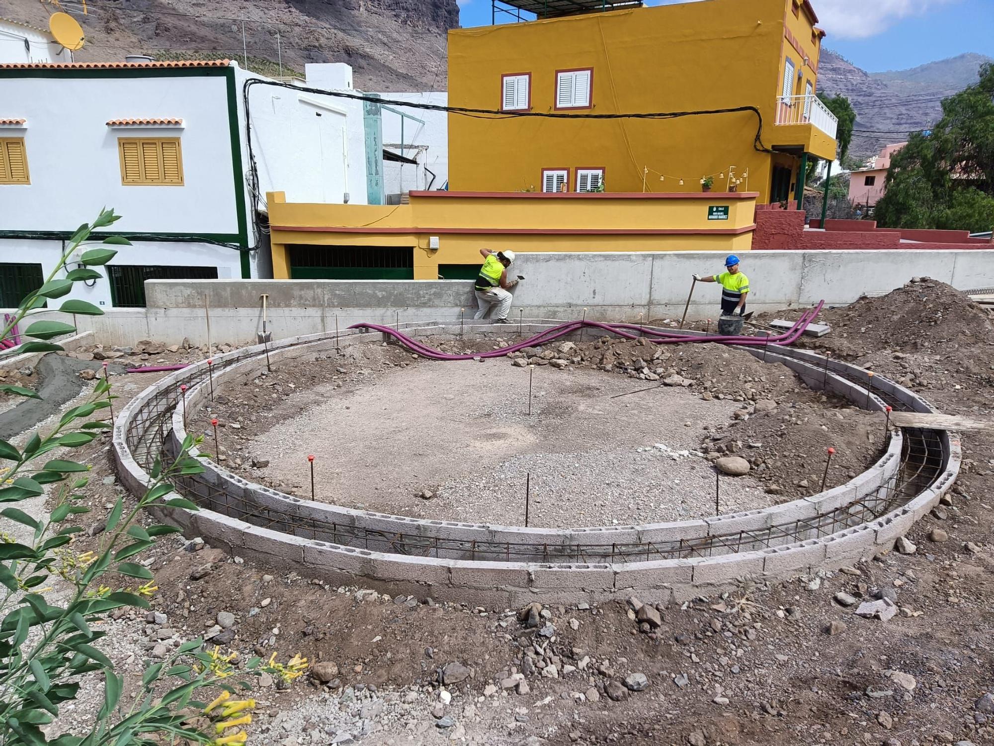 Estado de la obra exterior del Molino Quemado en el espacio en que se habilitará una era.