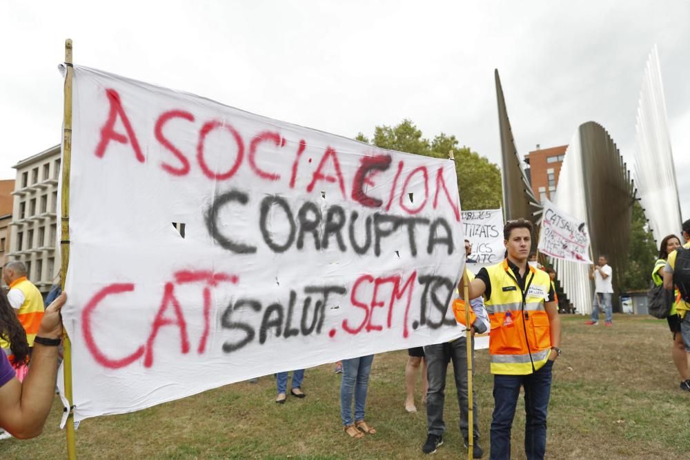 Manifestació dels treballadors del TSC a Girona