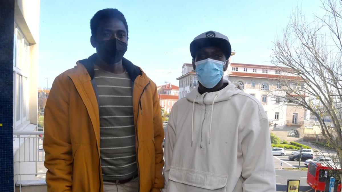 Magatte Ndiaye e Ibrahima Diack, en A Coruña.