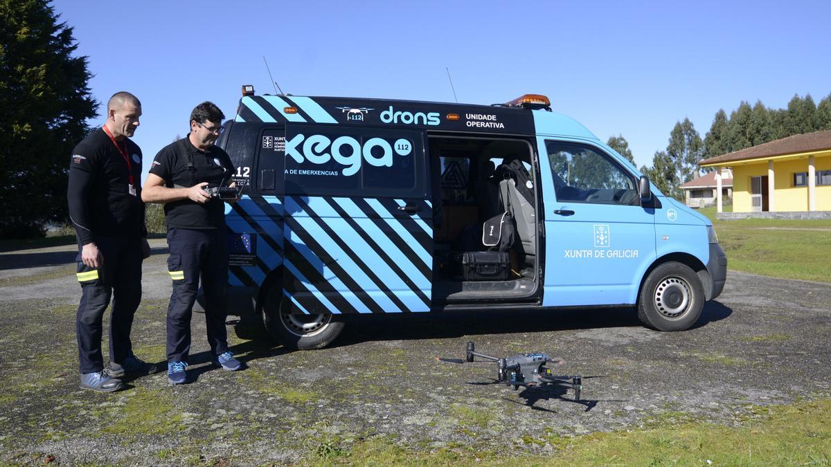 Técnicos de la Axega, en otro operativo con drones