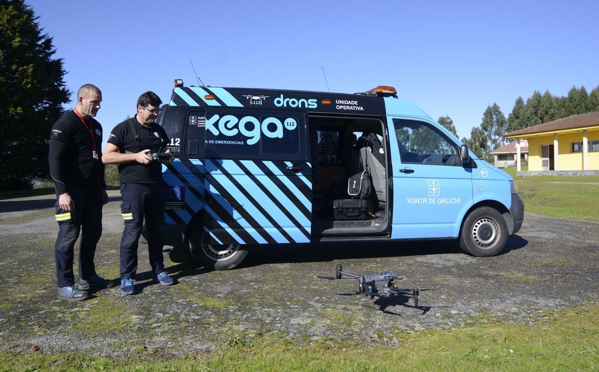 Técnicos de la Axega, en otro operativo con drones