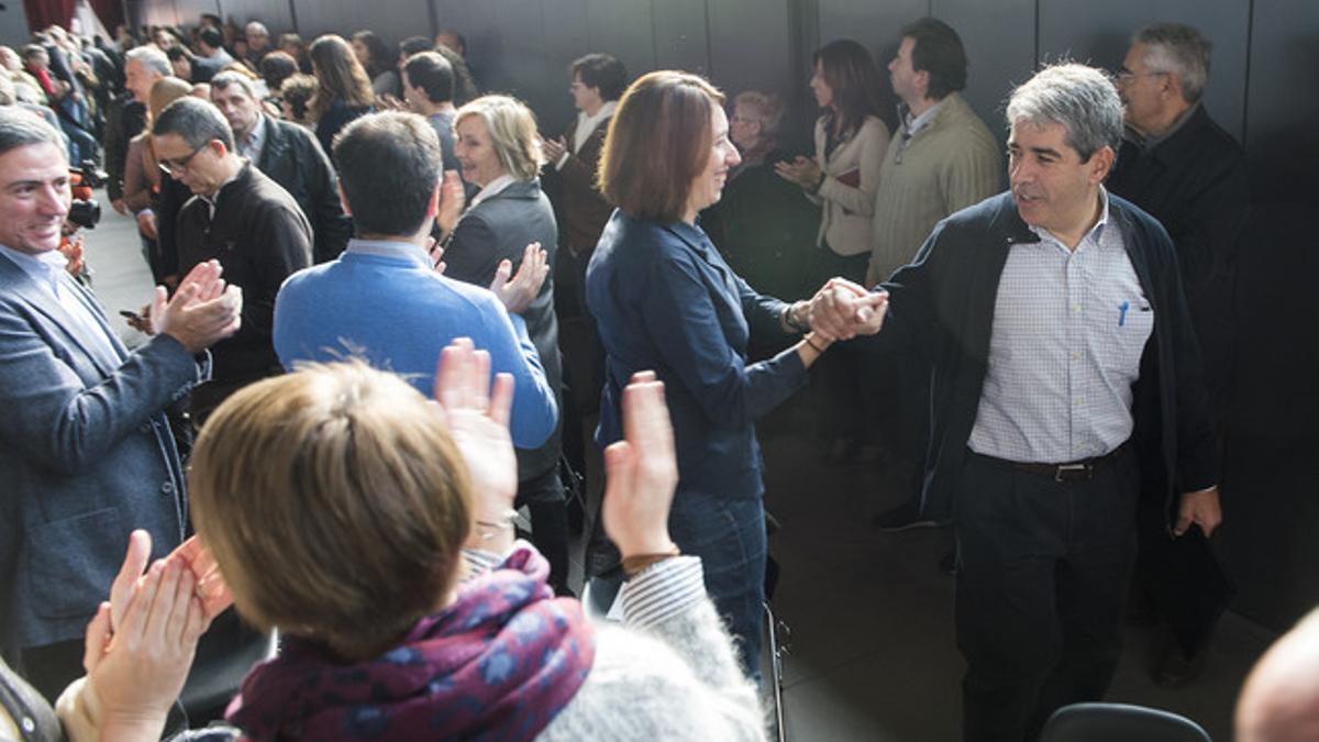 Francesc Homs, en el acto electoral de Democràcia y Llibertat, en Barcelona.