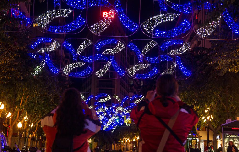 Encendido de las luces navideñas en Alicante