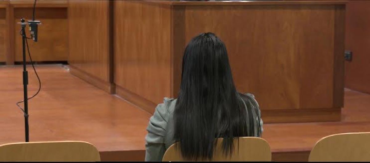 La enfermera en el juicio, este martes, en la Audiencia Provincial de Cáceres.