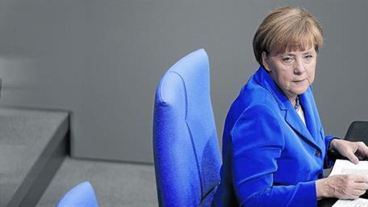 La cancillera alemana, Angela Merkel, ayer en Berlín,