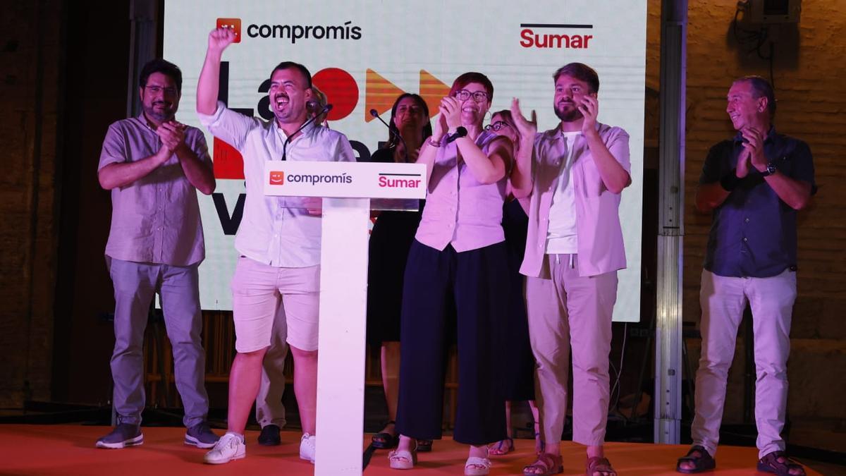 Compromís-Sumar celebra sus resultados en Valencia