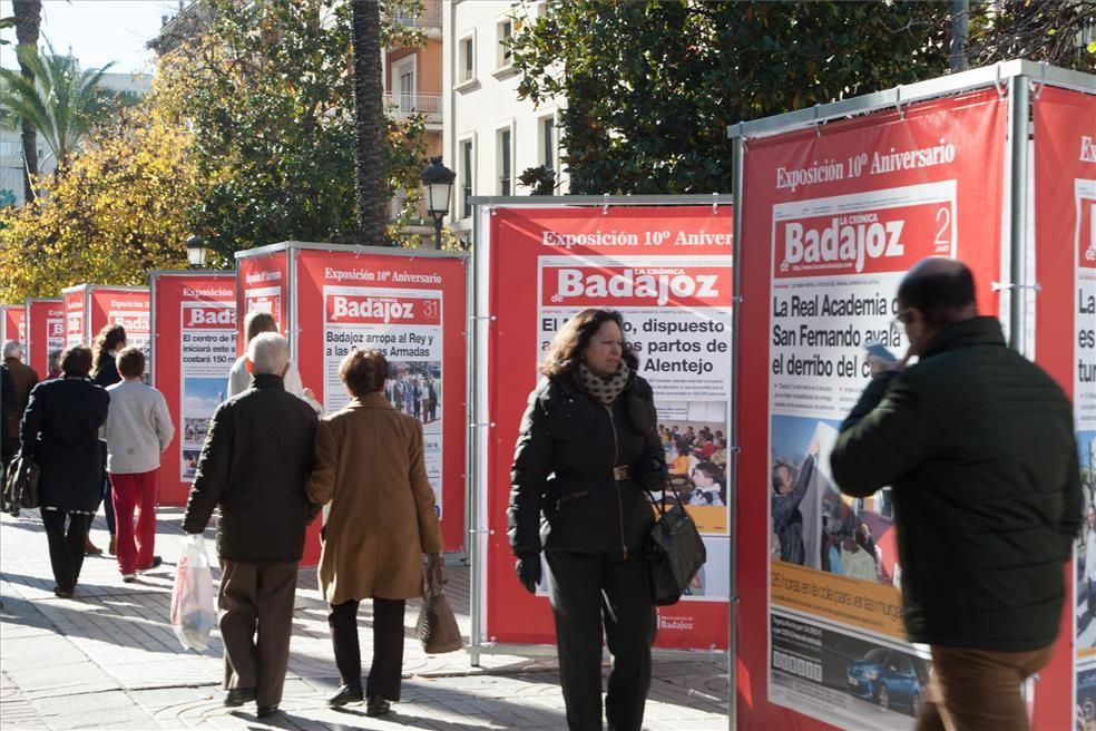 Exposición de portada del X aniversario de La Crónica de Badajoz