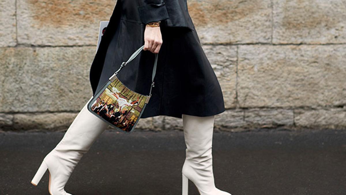 Botines blancos en el street style de Milán