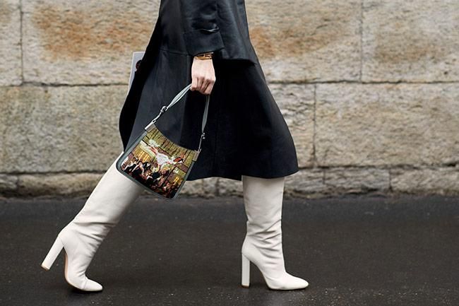 Botines blancos en el street style de Milán