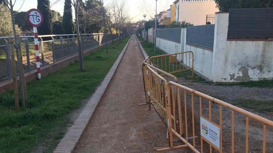 Un dels trams del carril bici a l&#039;Olivar Gran