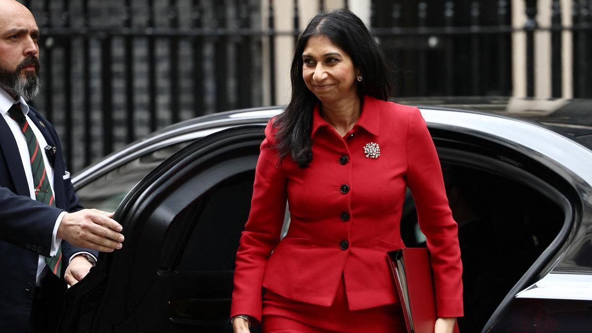 British Home Secretary Braverman arrives at Number 10 Downing Street in London