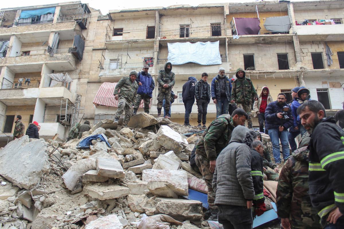 Aftermath of an earthquake in Aleppo