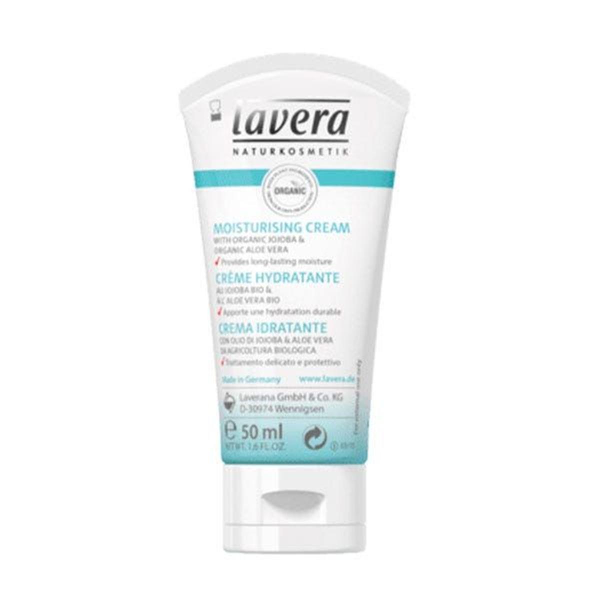 Crema hidratante de jojoba y aloe vera de Lavera