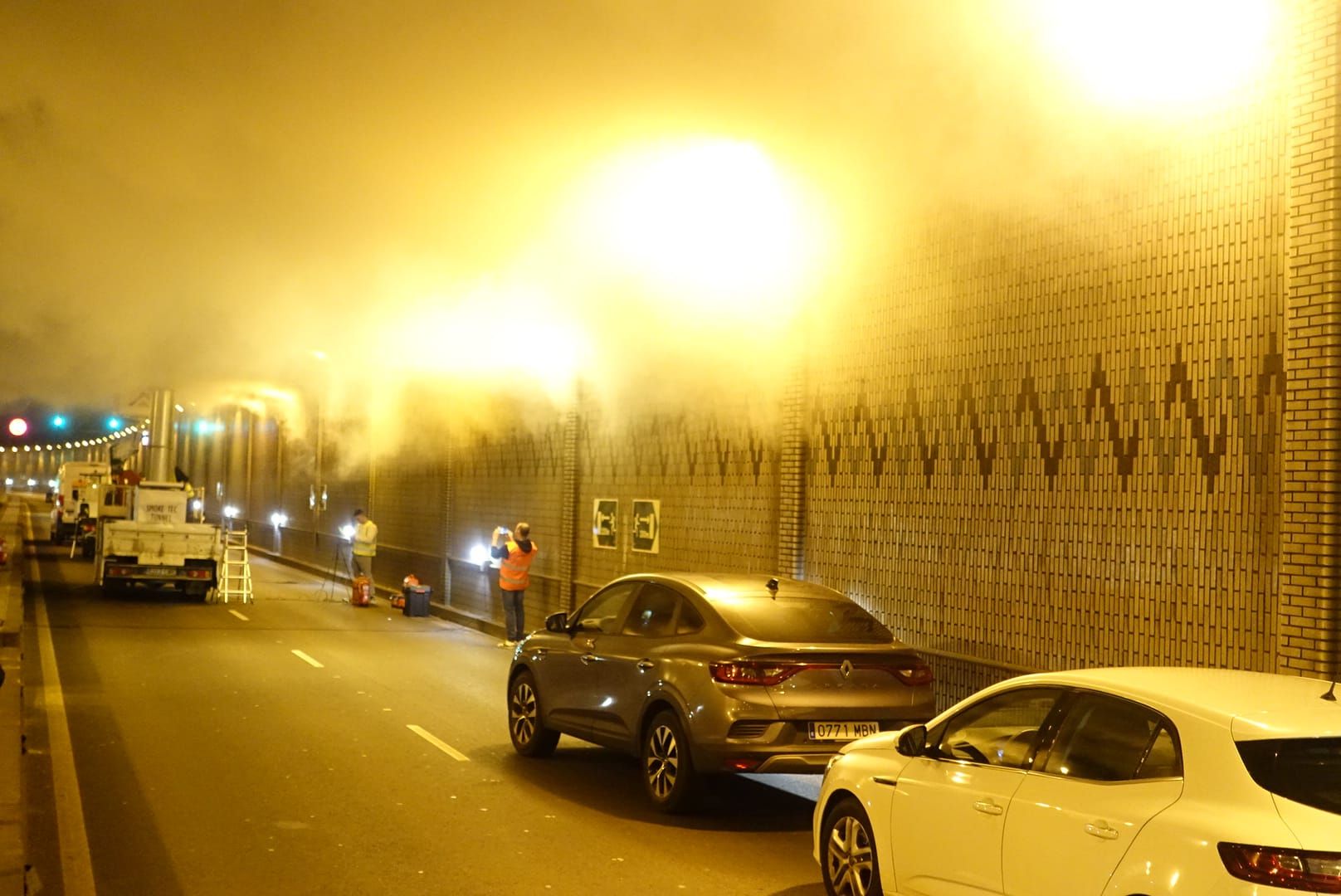 Simulacro en el túnel de Beiramar de Vigo