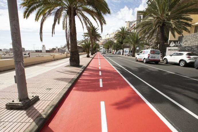 01.04.19.Las Palmas de Gran Canaria. Obras para la construcción del carril bici en el Paseo de Chil. Foto Quique Curbelo  | 01/04/2019 | Fotógrafo: Quique Curbelo