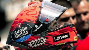 Marc Márquez (Ducati), pensativo en la parrilla de la carrera al sprint de ayer en Balatón Park.