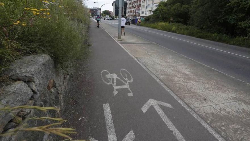 Un tramo del carril bici de Piedras Blancas a Salinas, junto a esta última localidad.