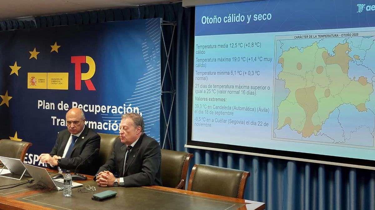 El delegado de Aemet en Castilla y León, Manuel Mora, en rueda de prensa.