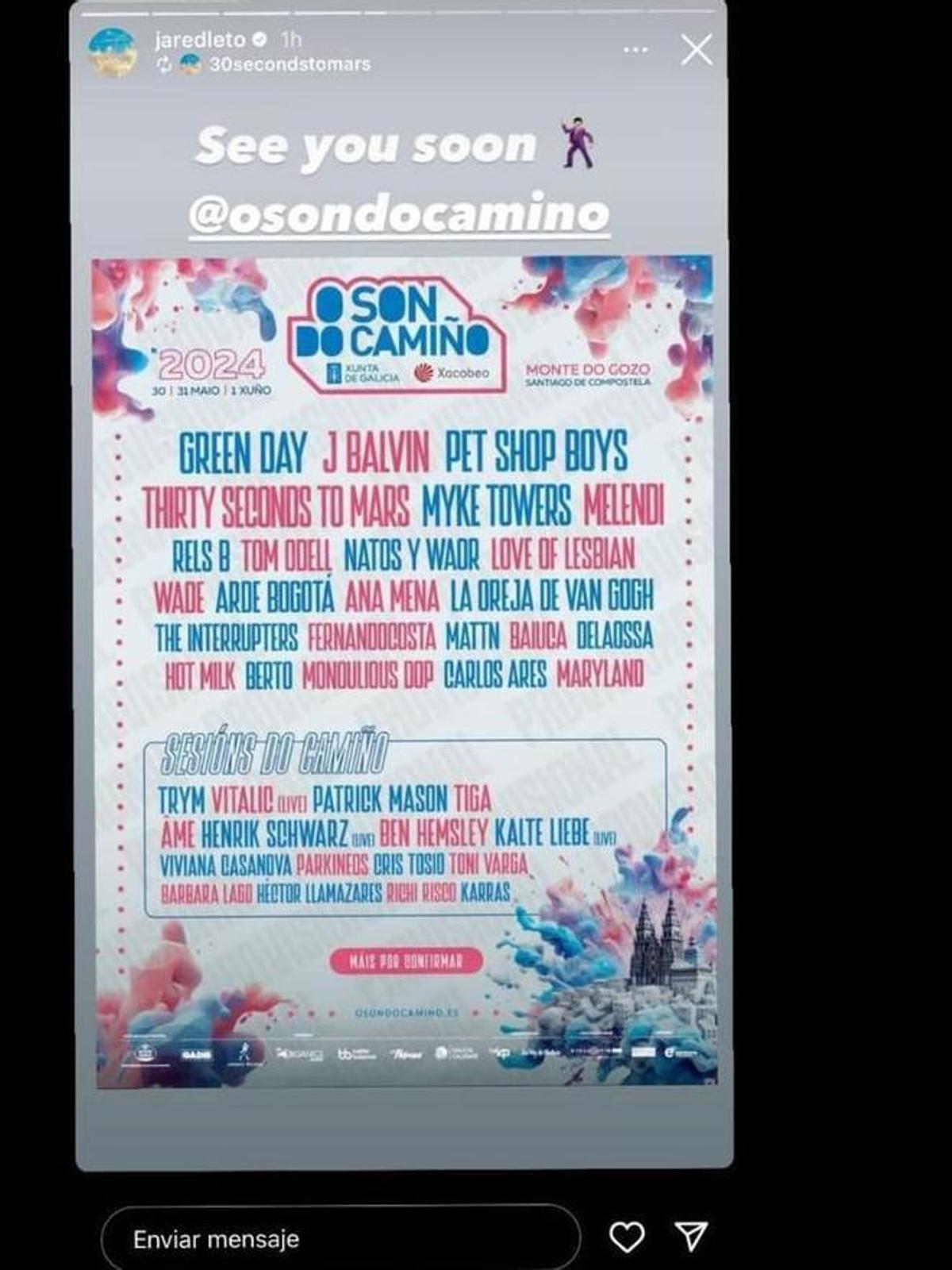 El supuesto cartel filtrado por Jared Leto