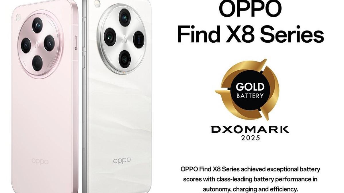 OPPO Find X8 y Find X8 Pro, líderes en autonomía: consiguen el sello Gold Battery 2025 de DXOMARK