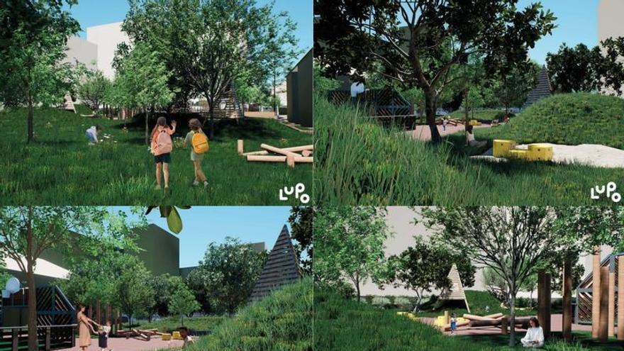 La transformación del patio del colegio María Barbeito en A Coruña: del cemento a zonas verdes, huerto y áreas de juegos
