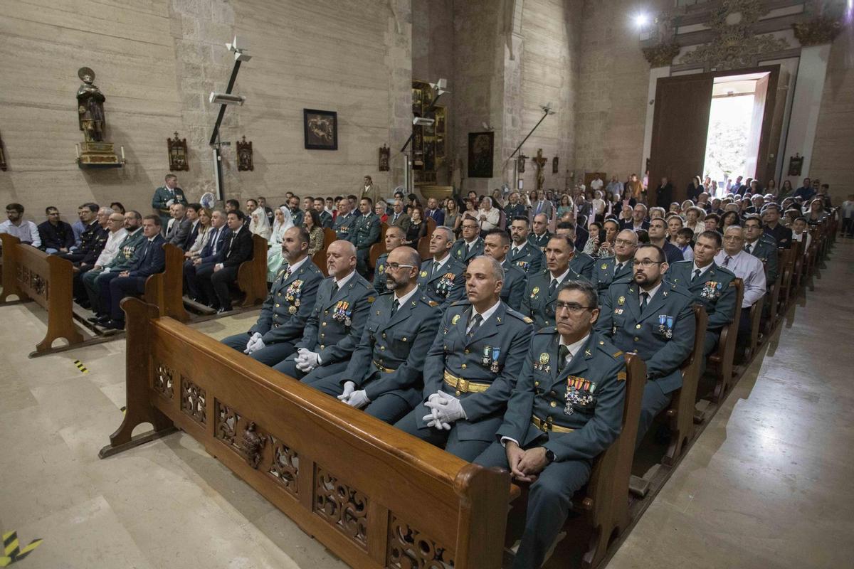 Celebración de la Virgen del Pilar de la Guardia Civil de Xàtiva, en un año anterior.