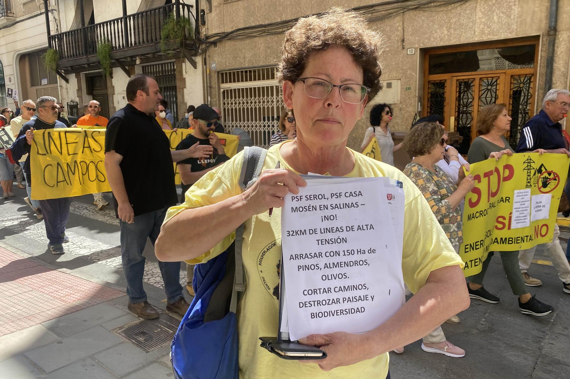 Manifestación contra las plantas solares en Elda