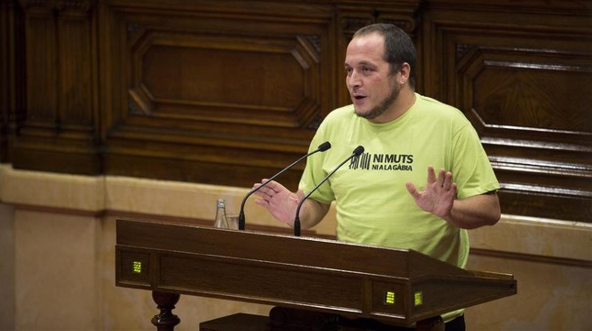El diputat de la CUP David Fernàndez, el 2 d’octubre al Parlament. El diputat de la CUP David Fernàndez, el 2 d’octubre al Parlament.