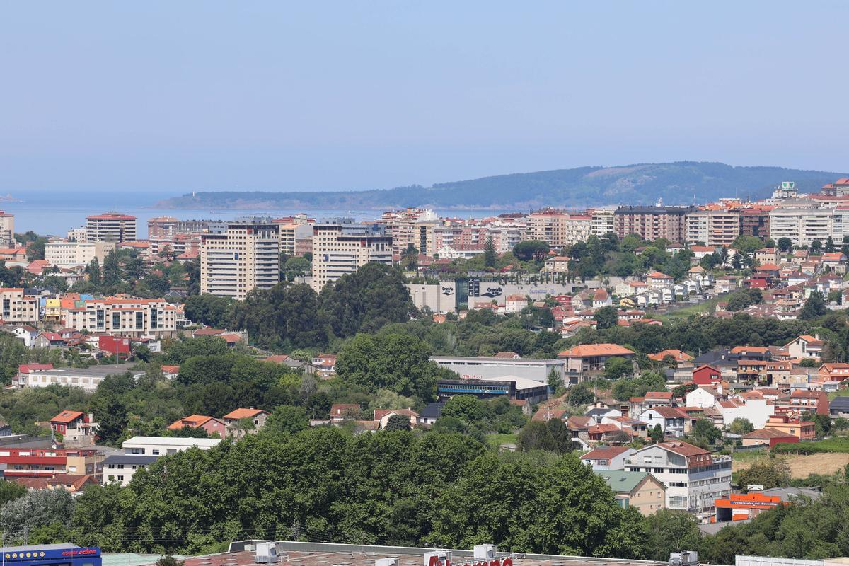 Vista aérea de parte del barrio de Freixeiro.
