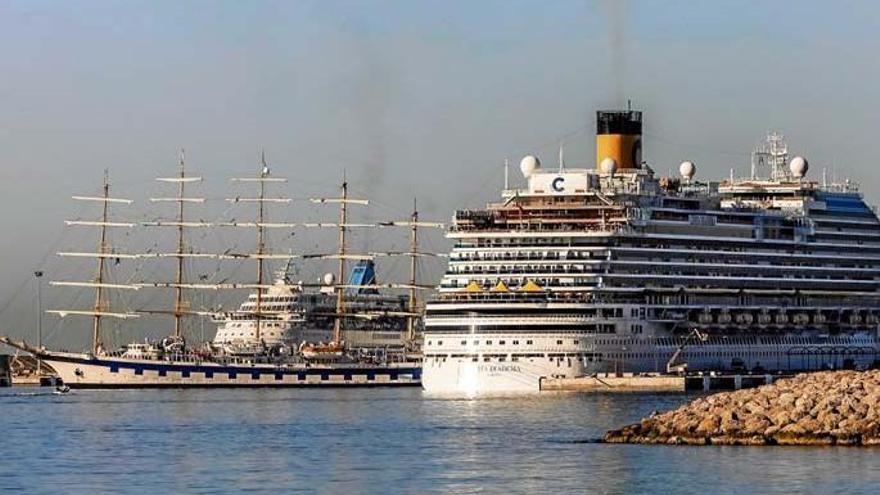 Die &quot;Royal Clipper&quot; im Hafen von Palma.