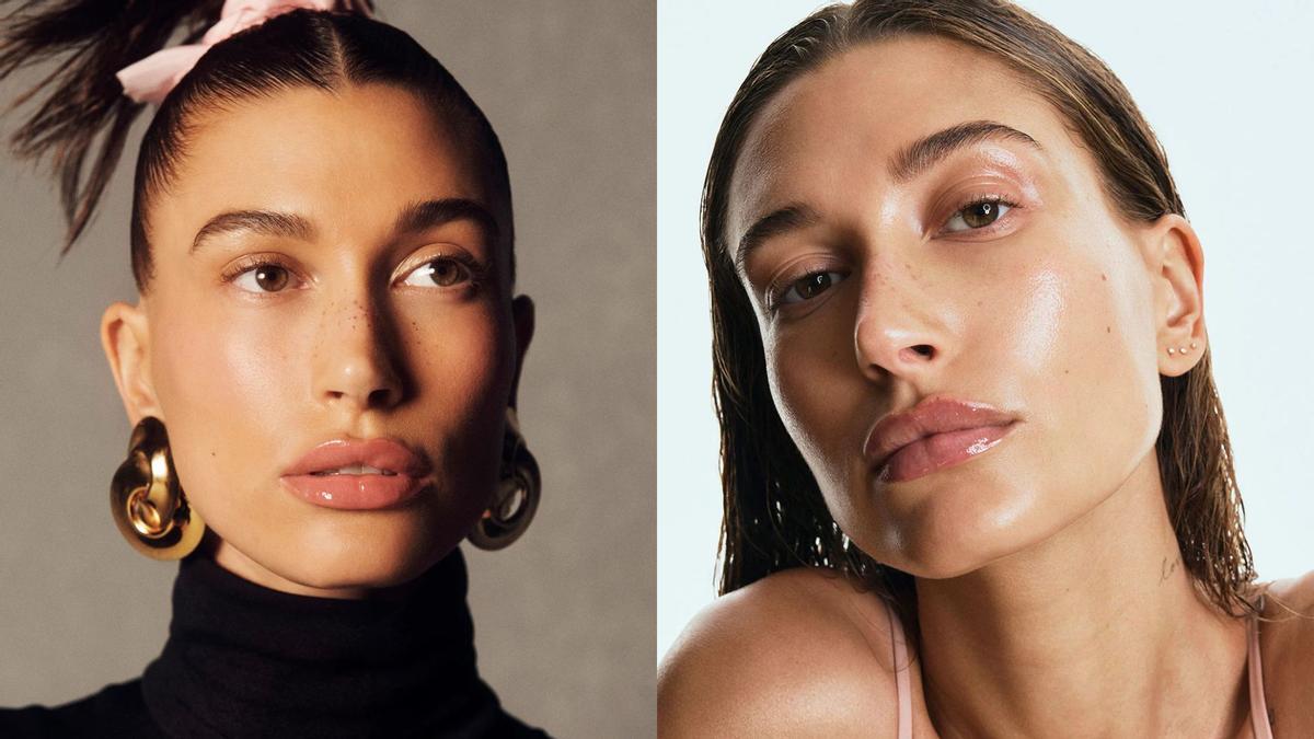 Hailey Bieber en las imágenes promocionales de su marca