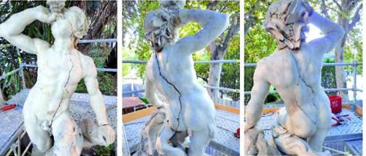 La fuente del Tritón recupera su esplendor