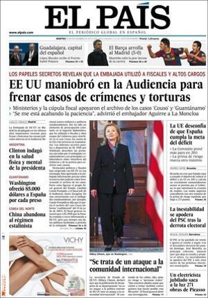 A més d’un ampli desplegament dels papers de Wikileaks que anuncia en portada, ’El País’ també dóna rellevància en pàgines interiors a l’anàlisi del vot del 28-N a Catalunya, i al fet que les pèrdues d’’El Mundo’ es van disparar el 2009 i van deixar al diari a prop de la fallida tècnica.