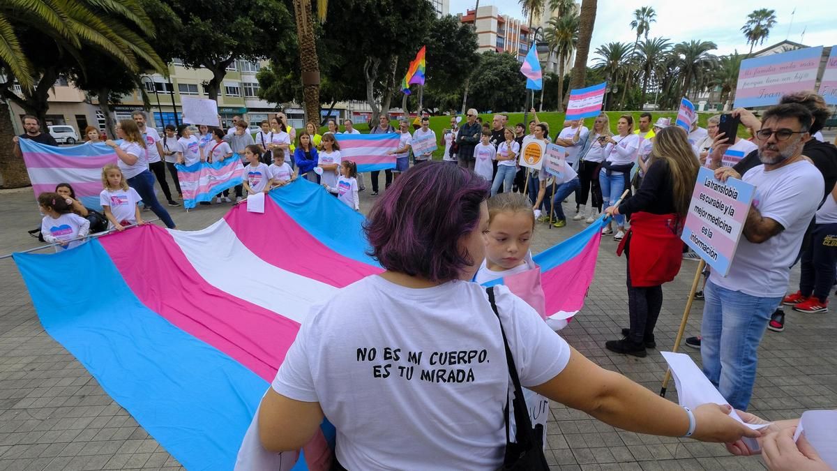 Manifestación contra recorte de la ley trans celebrada el 10 de diciembre de 2022.