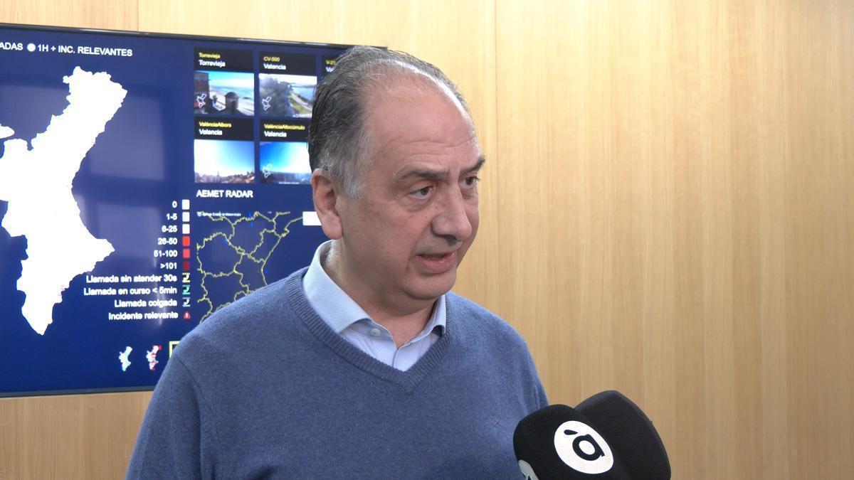 Juan Carlos Valderrama pide evitar desplazamientos ante el fuerte temporal que azota la Comunitat Valenciana