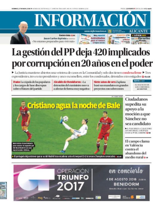 Estas han sido las portadas más destacadas de INFORMACIÓN en 2018