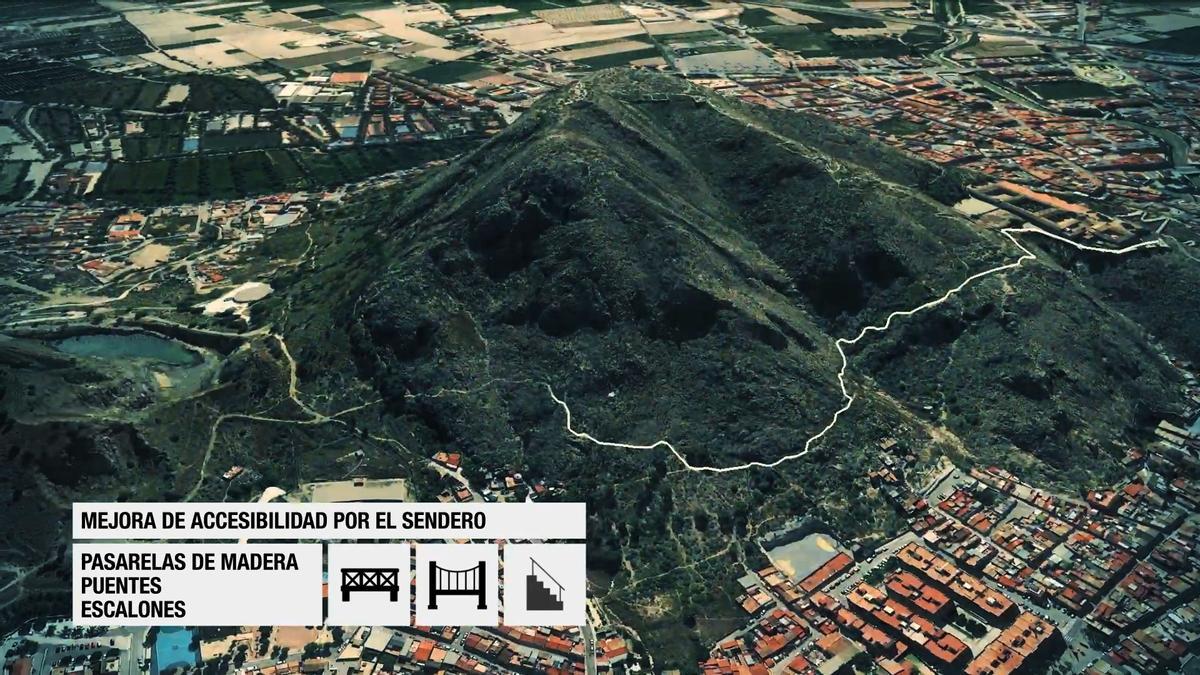 Fotograma del vídeo del proyecto que muestra la regeneración del sendero que unirá el Seminario con el barrio de San Antón