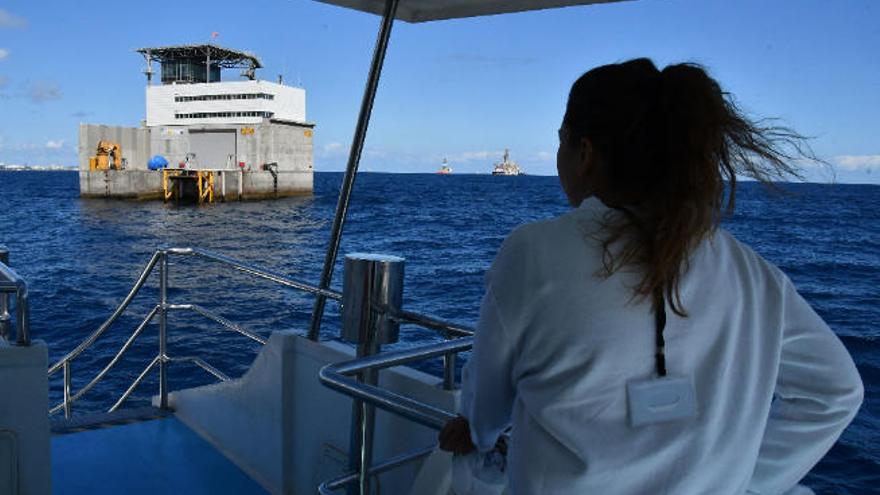 Imagen desde el mar de la Plataforma Oceánica de Canarias (Plocan).