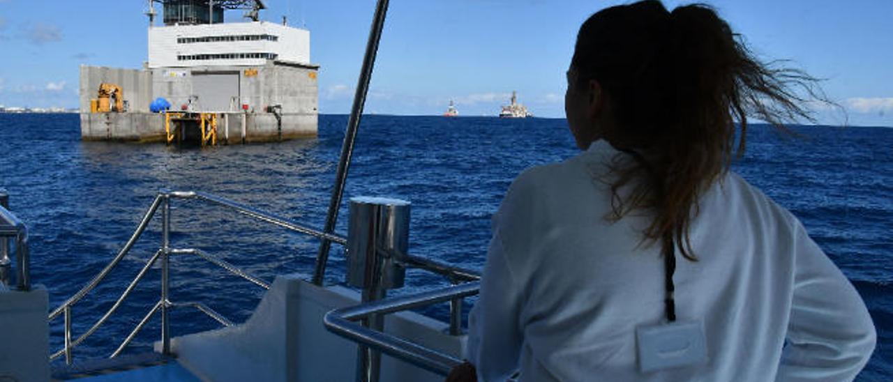 Imagen desde el mar de la Plataforma Oceánica de Canarias (Plocan).